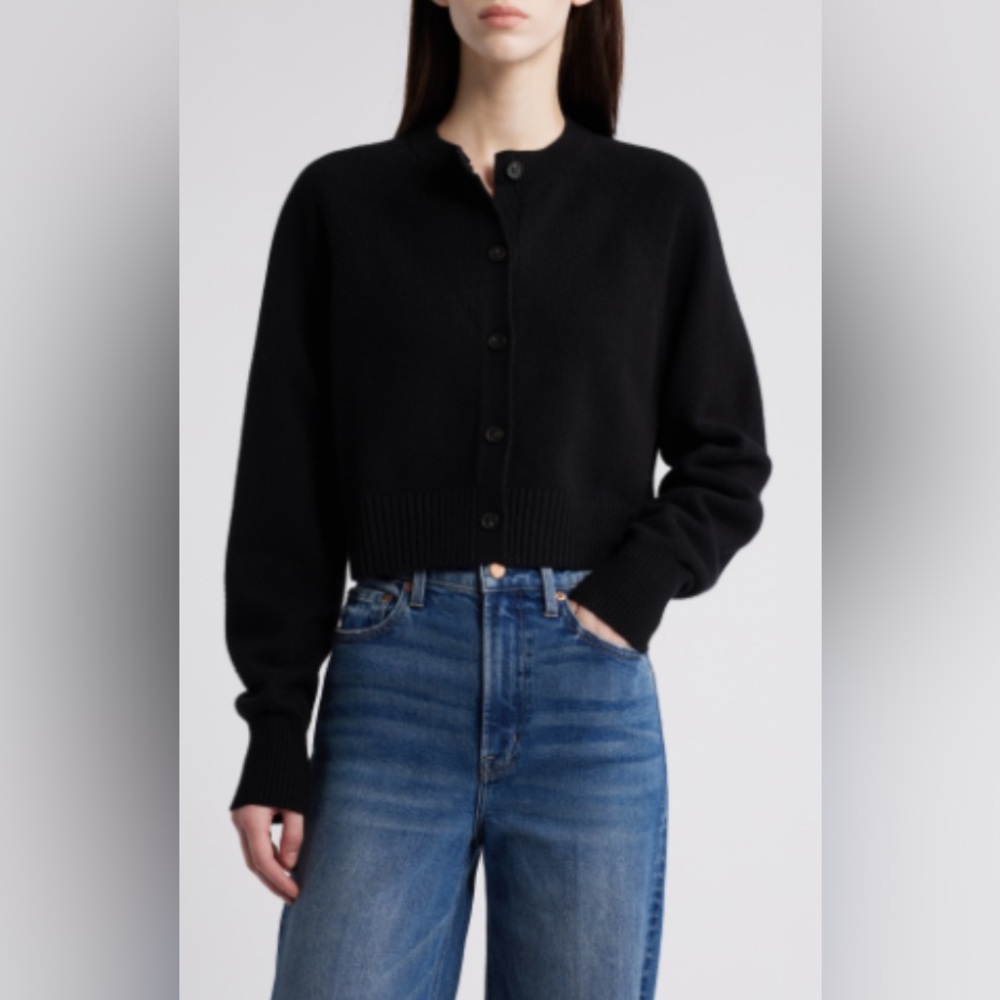 COS Black Cardigan Sweater with Blouson Sleeves NWOT - Picture 2 of 13